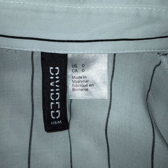 H&M WHITE & BLACK STRIPE BLOUSE SZ.0 EUC - Picture 5 of 5